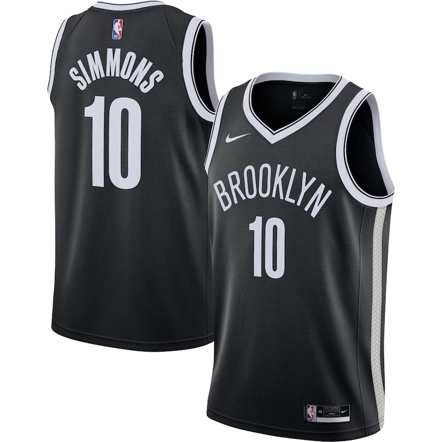 Men Brooklyn Nets #10 Ben Simmons Nike Black Swingman NBA Jersey
